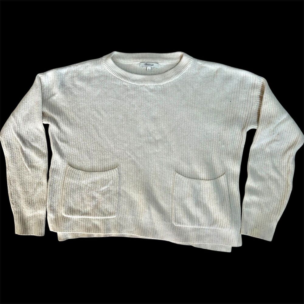 Madewell Patch pocket Pullover crewneck sweater size S Oversize